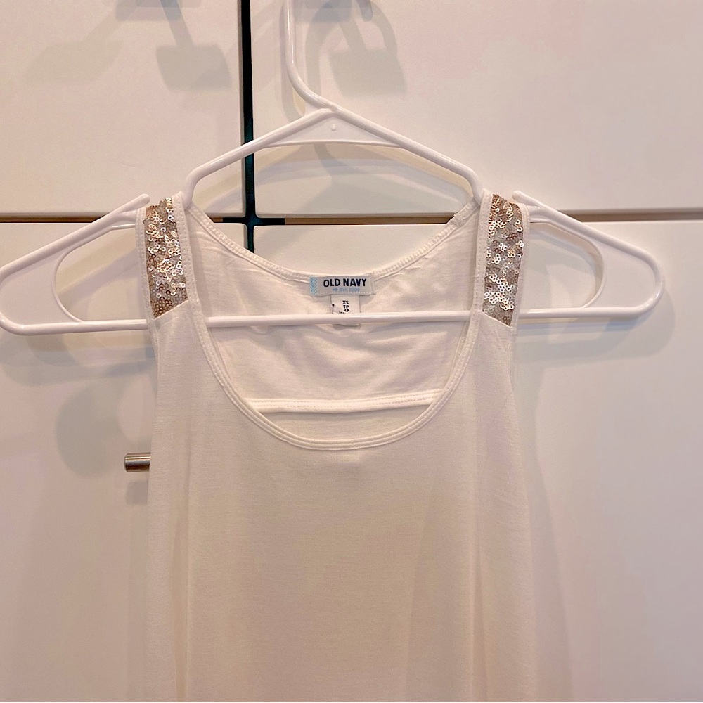 NWOT Old Navy White & Gold Tank Top